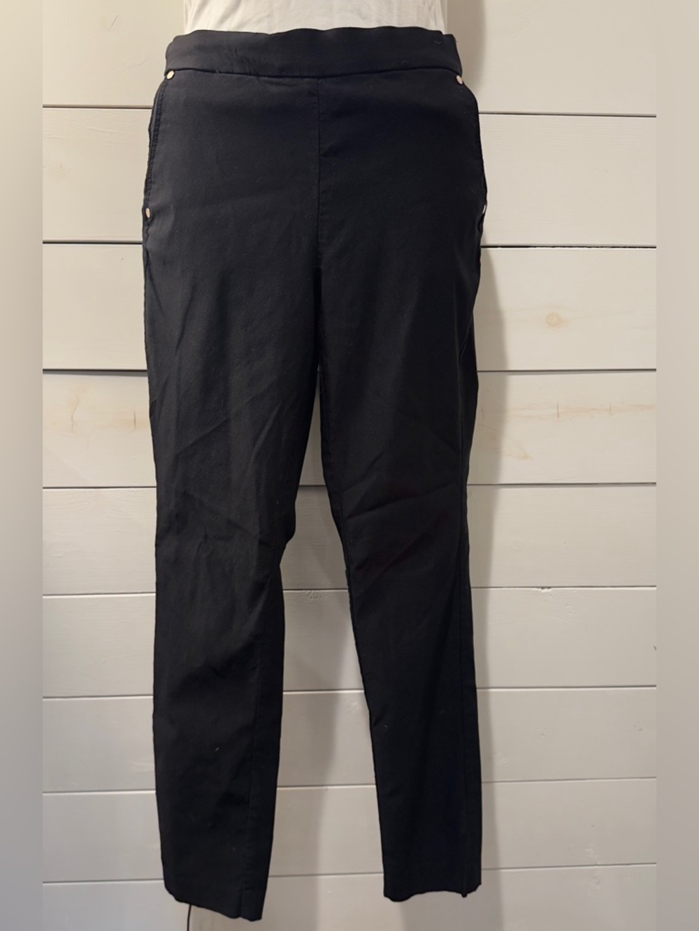 Anne Klein Black Women's Pull-On Tapered Pants